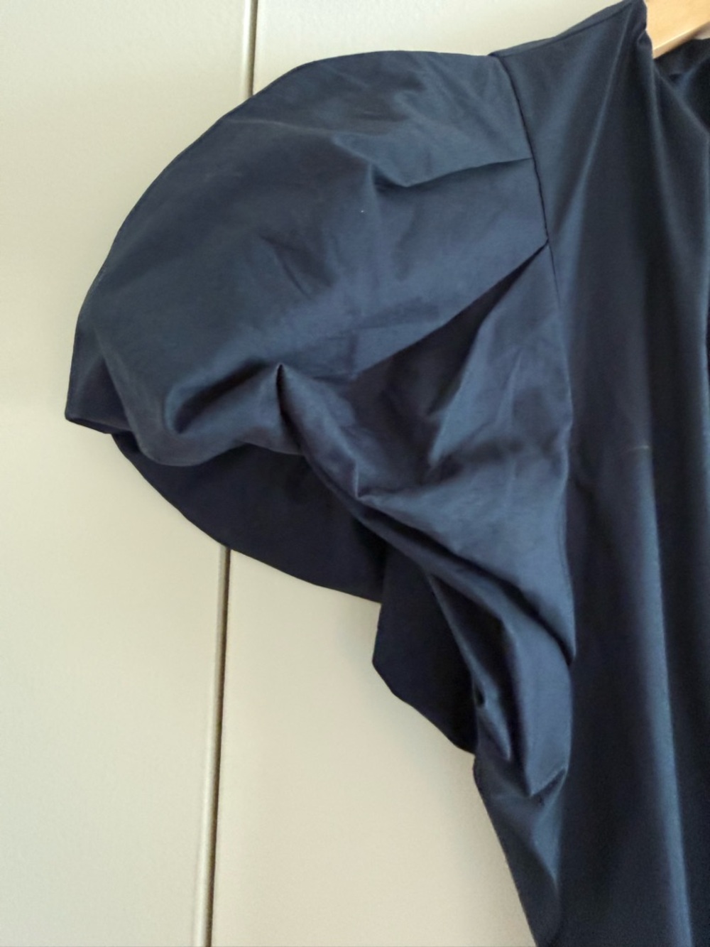 Ulla Johnson Navy Dress with Puff Sleeves - Picture 3 of 4